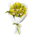 Букет из 7 зеленых орхидей